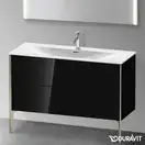 Тумба напольная под раковину Duravit XViu 121 x 48 см, чёрный глянцевый (XV43040B140) фото 2 Aquada.com.ua