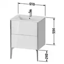 Тумба напольная под раковину Duravit XViu 61 x 48 см, белый матовый (XV44810B118) фото 3 Aquada.com.ua