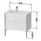Тумба напольная под раковину, чаша слева Duravit XViu 81 x 48 см, белый матовый (XV44860B118) фото 3 Aquada.com.ua