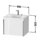 Тумба подвесная с раковиной c-bonded Duravit XViu 60 x 48 см, каштан тёмный (XV4609EB153P) фото 2 Aquada.com.ua