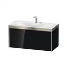 Тумба подвесная с раковиной c-bonded Duravit XViu 100 x 48 см, чёрный глянцевый (XV4611EB140P) фото 1 Aquada.com.ua