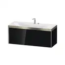 Тумба подвесная с раковиной c-bonded Duravit XViu 120 x 48 см, чёрный глянцевый (XV4617EB140P) фото 1 Aquada.com.ua