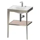 Металлическая консоль с раковиной c-bonded Duravit XViu 60 х 48 х h85 см, матовое шампанское/абрикосовый жемчуг (XV4714EB110) фото 1 Aquada.com.ua