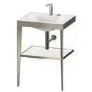 Металлическая консоль с раковиной c-bonded Duravit XViu 60 х 48 х h85 см, матовое шампанское/белый глянцевый (XV4714EB185) фото 1 Aquada.com.ua