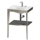 Металлическая консоль с раковиной c-bonded Duravit XViu 60 х 48 х h85 см, матовое шампанское/серый (XV4714EB189) фото 1 Aquada.com.ua