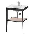 Металлическая консоль с раковиной c-bonded Duravit XViu 60 х 48 х h85 см, чёрный матовый/абрикосовый жемчуг (XV4714EB210) фото 1 Aquada.com.ua