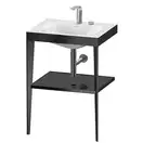 Металлическая консоль с раковиной c-bonded Duravit XViu 60 х 48 х h85 см, чёрный матовый/чёрный глянцевый (XV4714EB240) фото 1 Aquada.com.ua