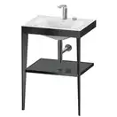 Металлическая консоль с раковиной c-bonded Duravit XViu 60 х 48 х h85 см, чёрный матовый/серый (XV4714EB289) фото 1 Aquada.com.ua