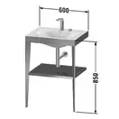 Металлическая консоль с раковиной c-bonded Duravit XViu 60 х 48 х h85 см, чёрный матовый/серый (XV4714EB289) фото 2 Aquada.com.ua