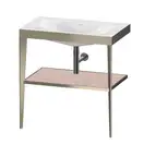 Металлическая консоль с раковиной c-bonded Duravit XViu 80 х 48 х h85 см, матовое шампанское/абрикосовый жемчуг (XV4715NB110) фото 1 Aquada.com.ua