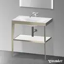 Металлическая консоль с раковиной c-bonded Duravit XViu 80 х 48 х h85 см, матовое шампанское/белый глянецевый (XV4715NB185) фото 2 Aquada.com.ua