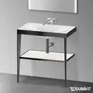 Металлическая консоль с раковиной c-bonded Duravit XViu 80 х 48 х h85 см, чёрный матовый/белый глянцевый (XV4715NB285) фото 2 Aquada.com.ua