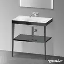 Металлическая консоль с раковиной c-bonded Duravit XViu 80 х 48 х h85 см, чёрный матовый/серый (XV4715NB289) фото 2 Aquada.com.ua