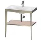 Металлическая консоль с раковиной c-bonded Duravit XViu 80 х 48 х h85 см, матовое шампанское/абрикосовый жемчуг (XV4715OB110) фото 1 Aquada.com.ua