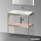Металлическая консоль с раковиной c-bonded Duravit XViu 80 х 48 х h85 см, матовое шампанское/абрикосовый жемчуг (XV4715OB110) фото 2 Aquada.com.ua