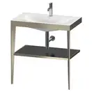 Металлическая консоль с раковиной c-bonded Duravit XViu 80 х 48 х h85 см, матовое шампанское/чёрный глянцевый (XV4715OB140) фото 1 Aquada.com.ua