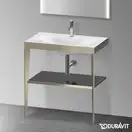 Металлическая консоль с раковиной c-bonded Duravit XViu 80 х 48 х h85 см, матовое шампанское/чёрный глянцевый (XV4715OB140) фото 2 Aquada.com.ua