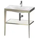 Металлическая консоль с раковиной c-bonded Duravit XViu 80 х 48 х h85 см, матовое шампанское/белый глянцевый (XV4715OB185) фото 1 Aquada.com.ua