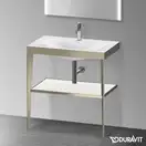 Металлическая консоль с раковиной c-bonded Duravit XViu 80 х 48 х h85 см, матовое шампанское/белый глянцевый (XV4715OB185) фото 2 Aquada.com.ua