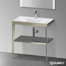 Металлическая консоль с раковиной c-bonded Duravit XViu 80 х 48 х h85 см, матовое шампанское/серый (XV4715OB189) фото 2 Aquada.com.ua