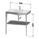 Металлическая консоль с раковиной c-bonded Duravit XViu 80 х 48 х h85 см, матовое шампанское/серый (XV4715OB189) фото 3 Aquada.com.ua