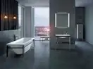 Металлическая консоль с раковиной c-bonded Duravit XViu 80 х 48 х h85 см, чёрный матовый/чёрный глянецевый (XV4715OB240) фото 4 Aquada.com.ua