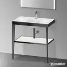 Металлическая консоль с раковиной c-bonded Duravit XViu 80 х 48 х h85 см, чёрный матовый/белый глянцевый (XV4715OB285) фото 2 Aquada.com.ua