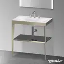 Металлическая консоль с раковиной c-bonded Duravit XViu 80 х 48 х h85 см, матовое шампанское/чёрный глянцевый (XV4715TB140) фото 2 Aquada.com.ua
