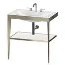 Металлическая консоль с раковиной Duravit XViu 80 х 48 х h85 см, матовое шампанское/белый матовый (XV4715TB185) фото 1 Aquada.com.ua