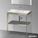 Металлическая консоль с раковиной c-bonded Duravit XViu 80 х 48 х h85 см, матовое шампанское/сёрый (XV4715TB189) фото 2 Aquada.com.ua