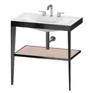 Металлическая консоль с раковиной c-bonded Duravit XViu 80 х 48 х h85 см, чёрный матовый/абрикосовый жемчуг (XV4715TB210) фото 1 Aquada.com.ua