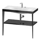 Металлическая консоль с раковиной c-bonded Duravit XViu 100 х 48 х h85 см, чёрный матовый/чёрный глянцевый (XV4716EB240) фото 1 Aquada.com.ua
