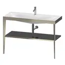 Металлическая консоль с раковиной c-bonded Duravit XViu 120 х 48 х h85 см, матовое шампанское/чёрный глянцевый (XV4717OB140) фото 1 Aquada.com.ua