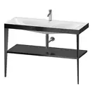 Металлическая консоль с раковиной c-bonded Duravit XViu 120 х 48 х h85 см, чёрный матовый/чёрный глянцевый (XV4717OB240) фото 1 Aquada.com.ua