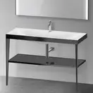 Металлическая консоль с раковиной c-bonded Duravit XViu 120 х 48 х h85 см, чёрный матовый/чёрный глянцевый (XV4717OB240) фото 2 Aquada.com.ua
