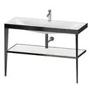 Металлическая консоль с раковиной c-bonded Duravit XViu 120 х 48 х h85 см, чёрный матовый/белый глянцевый (XV4717OB285) фото 1 Aquada.com.ua
