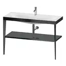 Металлическая консоль с раковиной c-bonded Duravit XViu 120 х 48 х h85 см, чёрный матовый/серый (XV4717OB289) фото 1 Aquada.com.ua