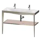 Металлическая консоль с раковиной c-bonded Duravit XViu 120 х 48 х h85 см, матовое шампанское/абрикосовый жемчуг (XV4718OB110) фото 1 Aquada.com.ua