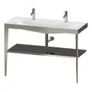 Металлическая консоль с раковиной c-bonded Duravit XViu 120 х 48 х h85 см, матовое шампанское/чёрный глянцевый (XV4718OB140) фото 1 Aquada.com.ua
