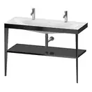 Металлическая консоль с раковиной c-bonded Duravit XViu 120 х 48 х h85 см, чёрный матовый/чёрный глянцевый (XV4718OB240) фото 1 Aquada.com.ua