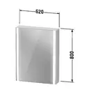 Зеркальный шкафчик с LED подсветкой Duravit XViu 62 х 15,6 х h80 см, версия «sensor» (XV7131LB2B2) фото 3 Aquada.com.ua