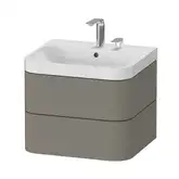 Тумба подвесная с раковиной c-shaped Duravit Happy D.2 Plus 57,5 х 49 см, каменно-серый шелковисто-матовый лак (HP4345E9292)