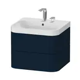 Тумба подвесная с раковиной c-shaped Duravit Happy D.2 Plus 57,5 х 49 см, тёмно-синий шелковисто-матовый лак (HP4345E9898)