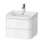 Тумба подвесная с раковиной c-shaped Duravit Happy D.2 Plus 57,5 х 49 см, белый глянец (HP4345O2222)