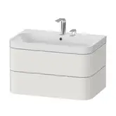 Тумба подвесная с раковиной c-shaped Duravit Happy D.2 Plus 77,5 х 49 см, скандинавский белый шелковисто-матовый лак (HP4347E3939)