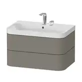 Тумба подвесная с раковиной c-shaped Duravit Happy D.2 Plus 77,5 х 49 см, каменно-серый шелковисто-матовый лак (HP4347E9292)