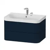 Тумба подвесная с раковиной c-shaped Duravit Happy D.2 Plus 77,5 х 49 см, тёмно синий шелковисто-матовый лак (HP4347E9898)