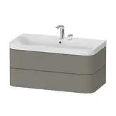 Тумба подвесная с раковиной c-shaped Duravit Happy D.2 Plus 97,5 х 49 см, каменно-серый шелковисто-матовый лак (HP4348E9292)