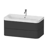 Тумба подвесная с раковиной c-shaped Duravit Happy D.2 Plus 97,5 х 49 см, графит суперматовый (HP4348O8080)