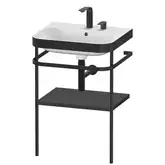 Раковина c-bonded с напольной металлической консолью Duravit Happy D.2 Plus 57,5 х 49 см (HP4735E8080)